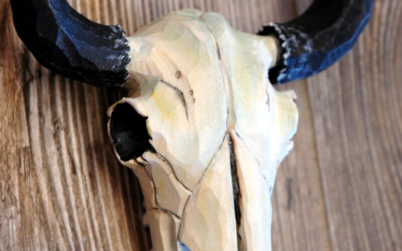 Carving A Buffalo Skull